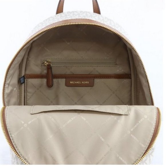 MICHAEL KORS Kenly Medium Backpack Signature Vanilla Bag - Picture 15 of 16